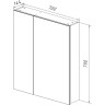 Шкаф зеркальный LEMARK UNIVERSAL 70х80 см 2-х дверный, цвет корпуса белый глянец LM70ZS-U